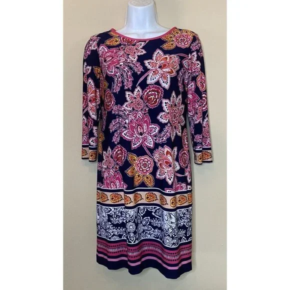 eliza j print jersey shift dress Eliza J | Dresses | Eliza J Jersey Shift Dress Floral Half Sleeve Back  Zipper Ej6m2466 Womens 2p